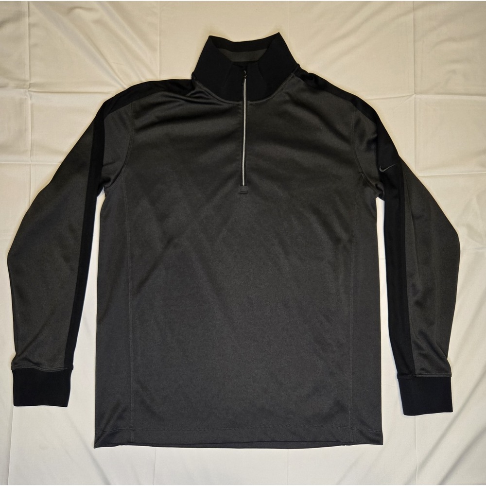 Nike‎ Golf Tour Performance Dri-Fit 1/4 Zip Black/Gray Men's Size Large